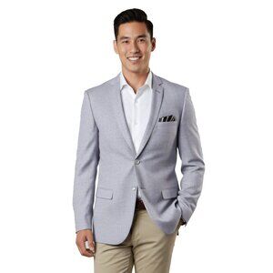 Men's Textured Blue Lavender Blazer Jacket by Tazio